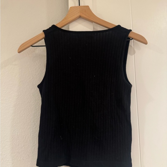 Madewell Black Button-Front Ribbed Tank - Picture 3 of 3